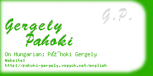 gergely pahoki business card
